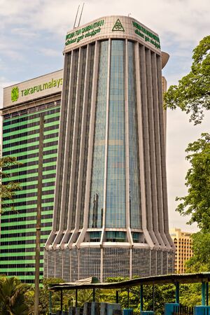 Kuala Lumpur, Malaysia - February 20, 2015: Frame building architecture city panoramic view skyline. Kuala Lumpur (KL) capital of Malaysia.のeditorial素材