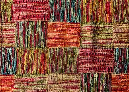 Carpet handmade tile frame pattern texture background wool rugの写真素材