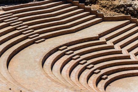 Amphitheater ancient scene Travels. Vacation staircase amphitheater.