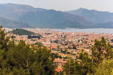 Marmaris landscape, turkish, city architecture building Turkey. sea view mountain.の写真素材