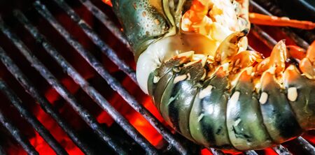 Lobster Barbecue grill steamed Cooking bbq Food background