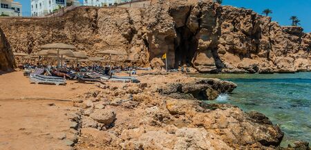 Rock Beach Paradise Sinai mountains sea Egypt