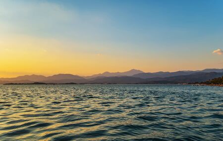 Adventures and travel concept. Scenic landscape. Seascape on Zakynthos island in Greeceの写真素材