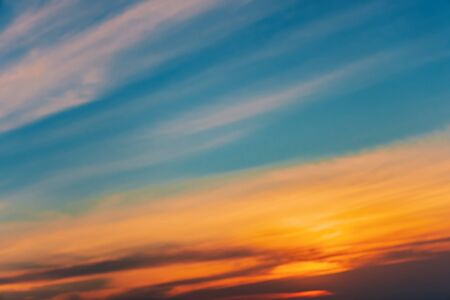 Beautiful Orange Yellow sunset tropical sky clouds