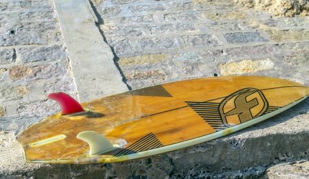 Mui Ne, Phan Thiet, Vietnam - Feb 16, 2015: Kitesurfing - water sport. Kite surf active people training Mui Ne Coco Beach, Phan Thiet Cam Ranh Bay Vietnam. Education school surf.のeditorial素材