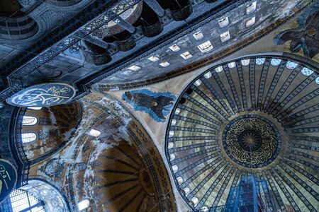 ISTANBUL, TURKEY - 1 MAY, 2014: Interior Famous Hagia Sophia in Turkish, is a former Byzantine church and former Ottoman mosque in Istanbul.のeditorial素材