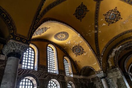 ISTANBUL, TURKEY - 1 MAY, 2014: Interior Famous Hagia Sophia in Turkish, is a former Byzantine church and former Ottoman mosque in Istanbul.のeditorial素材
