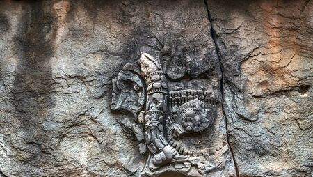 Majestic Banteay Srey Temple intricate carvings that can be seen in the Angkor Wat region Cambodiaの写真素材
