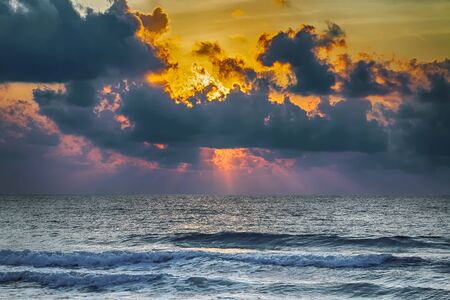 Beach landscape Sunset Florida Beach. Holiday travel concept Summer vacations.の写真素材