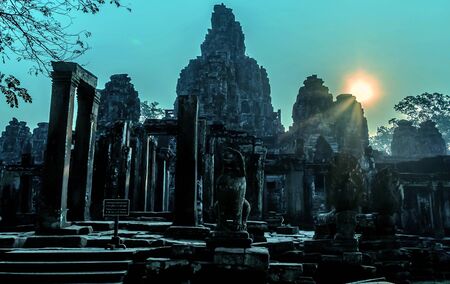 Cambodia Landmarks temple ruins jungle Angkor Wat complex.の写真素材