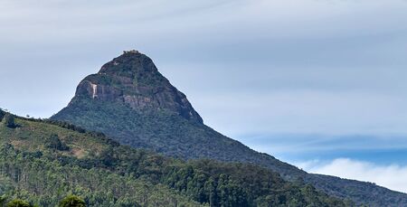 Adam's Peak tall conical mountain located in central Sri Lanka, rock formation near the summit, which in Buddhist tradition is held to be the footprint of the Buddha.の写真素材