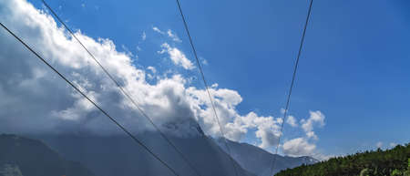 Scenic View Of Mountains countryside green Range Landscape Sa Pa Asia, Vietnam.