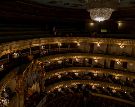 Saint-Petersburg, Russia, July 07, 2014: Mariinsky Theatre interior. The Concert hall of the opera...