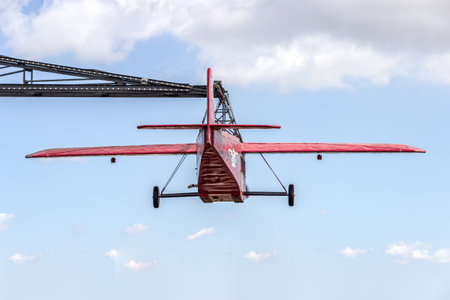 Barcelona, Catalonia. Spain - August 26, 2012: Red airplane propeller carousel attraction at Tibidabo Amusement Park, Barcelonaのeditorial素材
