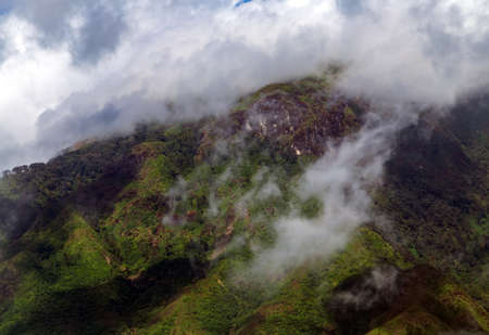 Mountain top cloud beauty sky view fog peak landscape natureの写真素材