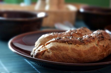 image from food series: sausage baked in shortcrust pastry