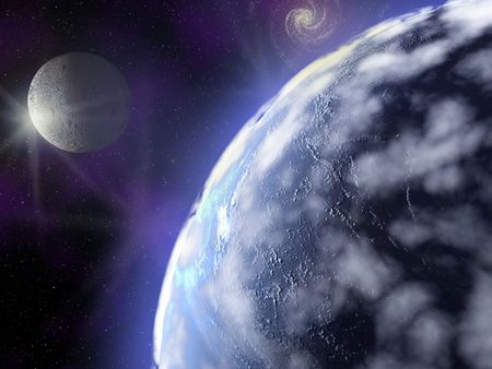 3d render series: earth in space