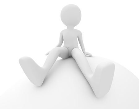 3d render: female on easter eggの写真素材