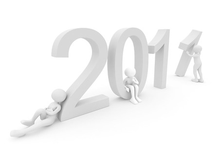 3d render: persons creating dates 2011の写真素材