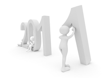 3d render: persons creating dates 2011の写真素材