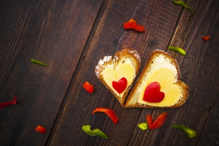 Image from creative food series  hearts sandwichesの写真素材