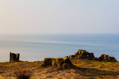 Sea coast after the autumn-spring stormsの写真素材