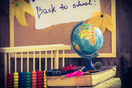 Back to school: school supplies and autumn giftsの写真素材