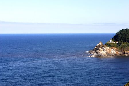 A light near some rocky shoresの写真素材