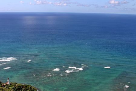 The wide open ocean with no boats or ships in sight