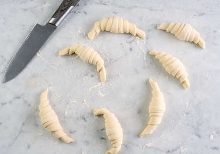 Cooking process top view. The process of making homemade baking.の写真素材