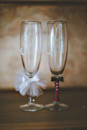 Groom and Bride wedding glassesの写真素材