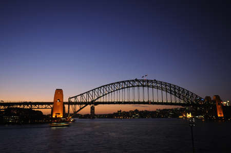 Sydney Harbour Bridge during sunset, New south wales, Sydney, Australiaの写真素材