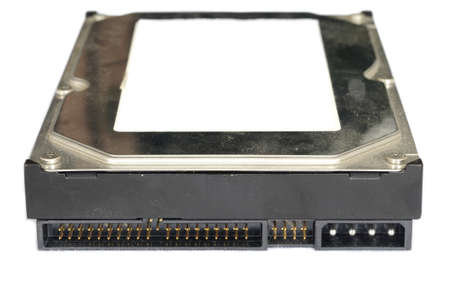 Old model computer hard drive 40 Gbytes on white background