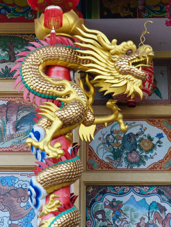 The Dragon on the pillarの写真素材
