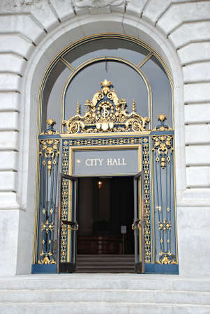 Front door at City Hall Building, San francisco, California, USAのeditorial素材