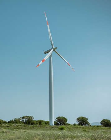 wind turbine with beautiful blue sky
