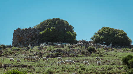 historical fortification of the Sardinia region, the nuraghe was the residence of the chief tribesの写真素材