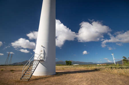 wind turbine with beautiful blue sky