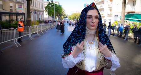 SASSARI, ITALY - May 19th, 2019- Sardinian cavalcade, traditional Sardinian clothesのeditorial素材