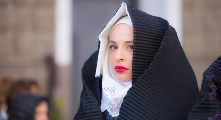 SASSARI, ITALY - May 19th, 2019- Sardinian cavalcade, traditional Sardinian clothesのeditorial素材