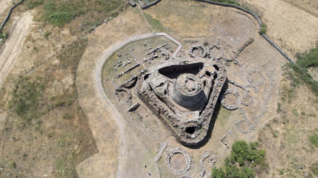The Nuraghe Santu Antine is the highest Nuraghe in Sardiniaの写真素材