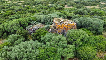 Nuraghe Pidighi Nuragic complex of Pidighi, Solarussaの写真素材