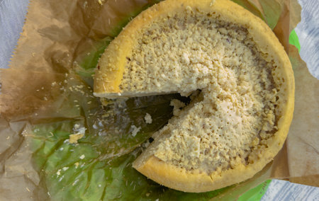 casu marzu - typical Sardinian cheese containing live insect larvae that create a pungent aromaの写真素材