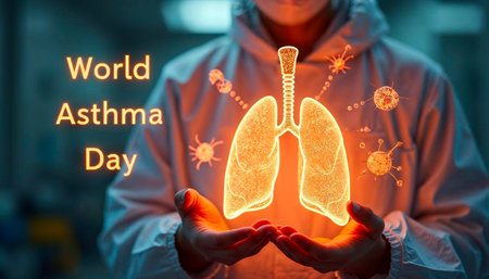 World Asthma Day â Protecting Respiratory Healthの写真素材