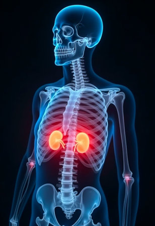 Human Kidney Model with Chronic Kidney Disease Damageの写真素材