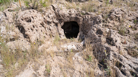 Prehistoric Domus de Janas Rock-Cut Tomb of Is Loccis, Sardiniaの写真素材