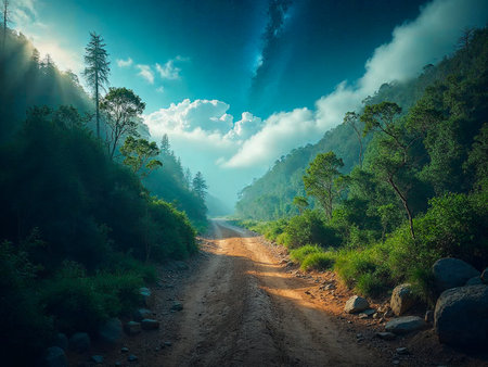 Symbolic planet showing contrast between lush nature and climate change desertificationの写真素材