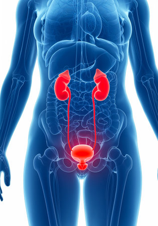female anatomy showing bladder inflammation and urinary tract infection (UTI)