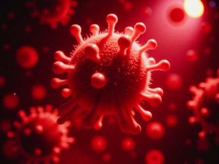 Viral Particle Under Microscope â€“ Medical Concept