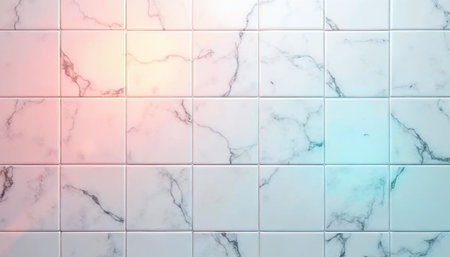 Pastel pink and blue marble tiles backgroundの素材
